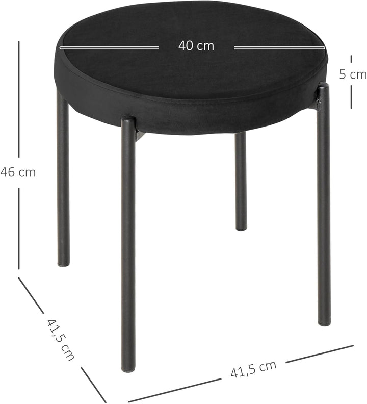 HOMCOM 4er-Set Esszimmerhocker Esszimmerstühle Stapelbar Thekenhocker mit gepolstertem Sitz Rundhock