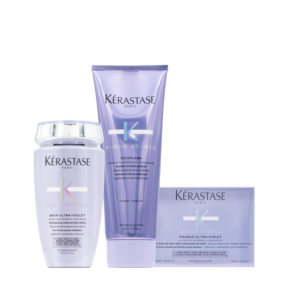 Kerastase Blond absolu Kit Bain ultra violet 250ml Cicaflash 250ml Masque 200ml