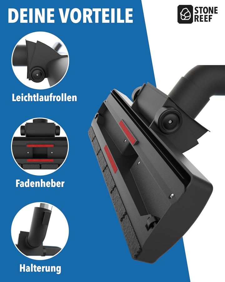 STONE REEF Premium Staubsaugerdüse für Rohre von 32-35 mm, Staubsauger Aufsatz, Staubsauger Bürste,