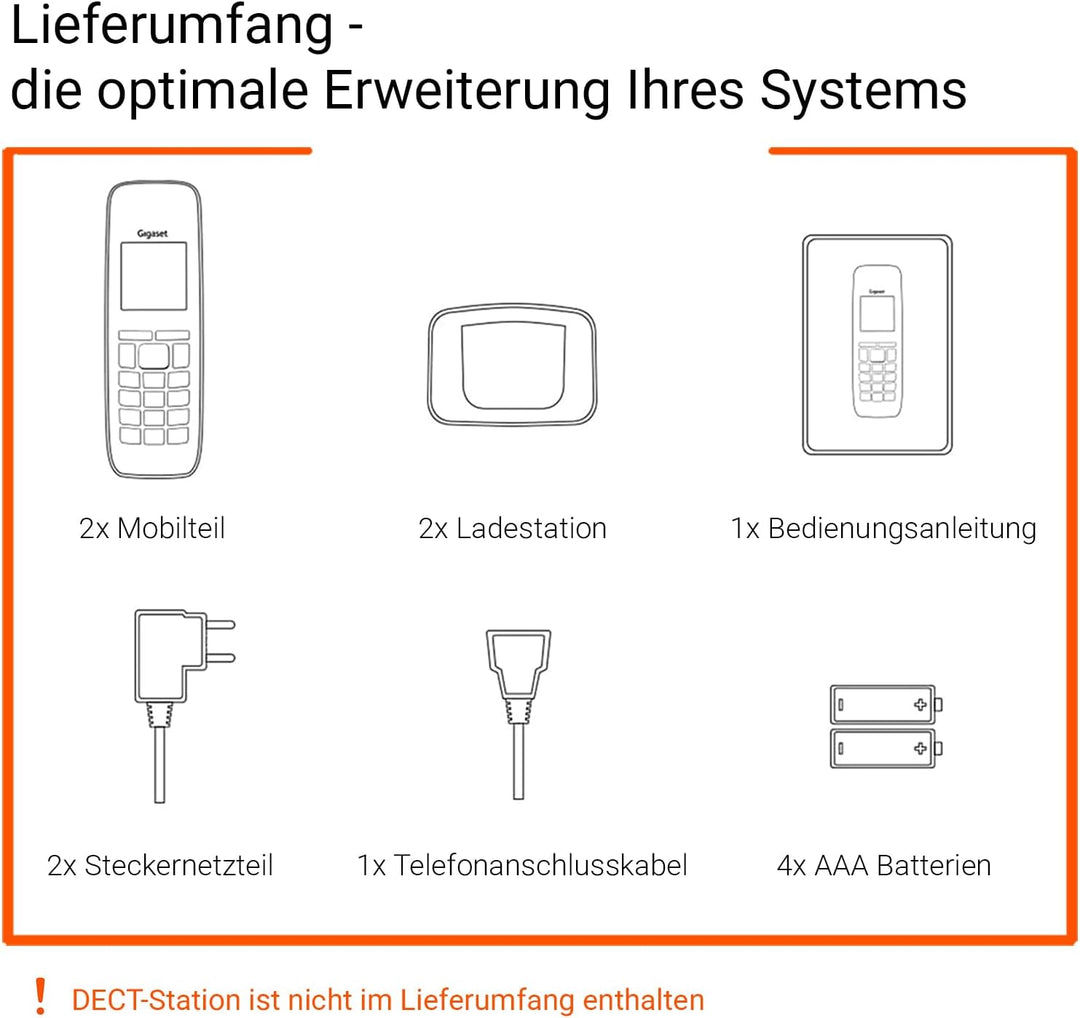 Gigaset Comfort 520HX Duo - 2 DECT-Mobilteile mit Ladeschale - Fritzbox-kompatiel - elegantes Schnur