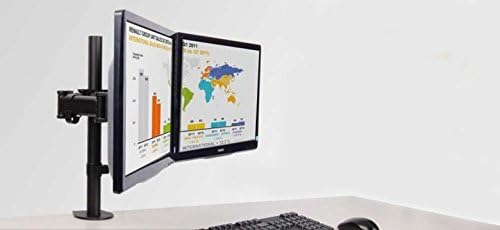 HALTERUNGSPROFI Dual 2 Fach Tischhalterung für LED und LCD Monitore bis 27 Zoll VESA 75x75 100x100 O