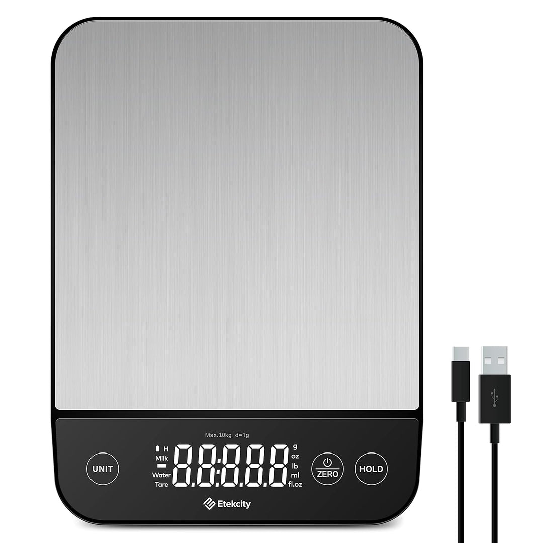 Etekcity Küchenwaage, Küchenwaage Digital 1g genau, 10kg Kitchen Scale mit LED-Display, Tare-Funktio