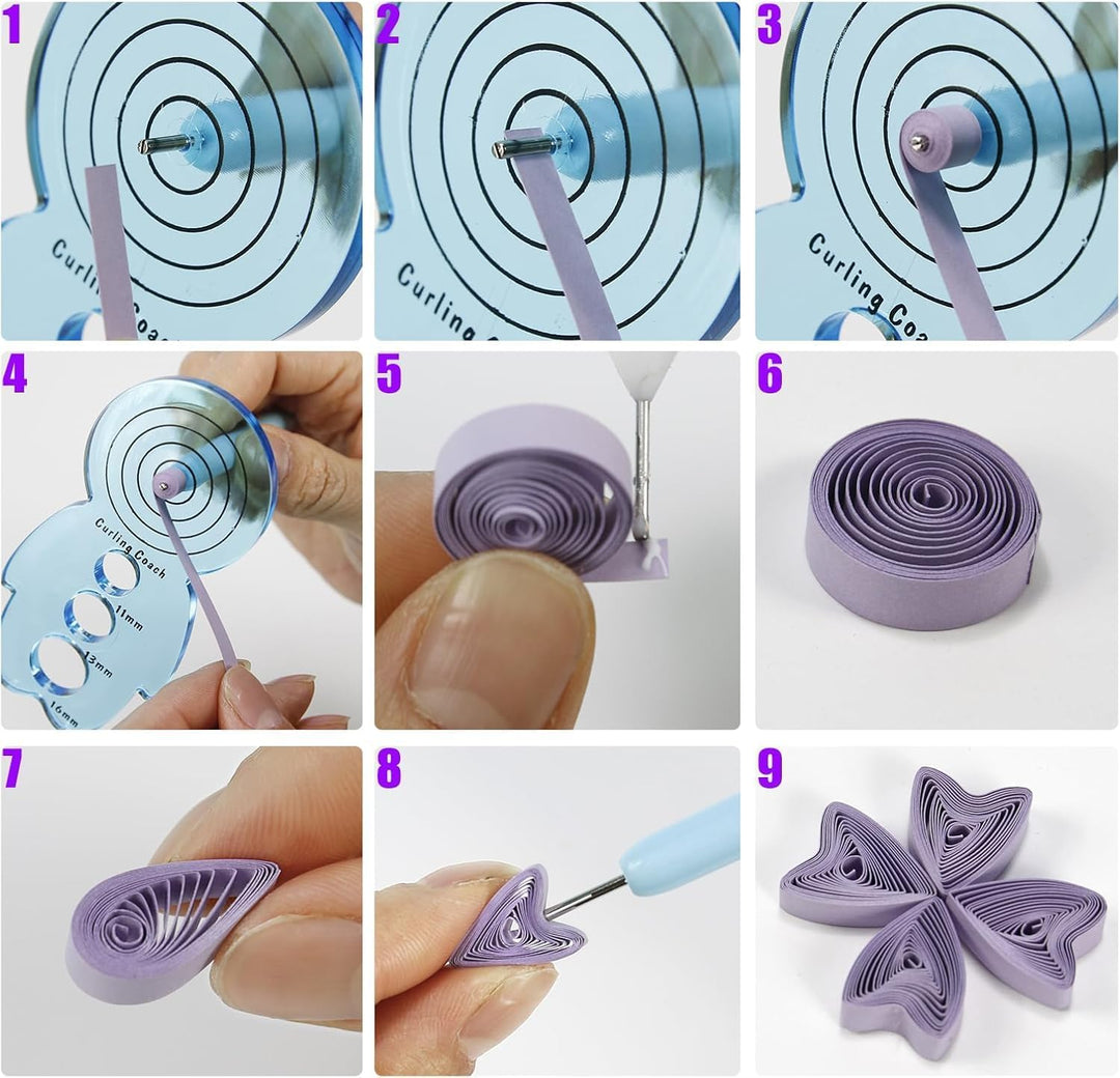 YURROAD Quilling Set, Quilling Papier Werkzeug Set mit 36 Farben 900 Quilling Papierstreifen 3mm, Qu