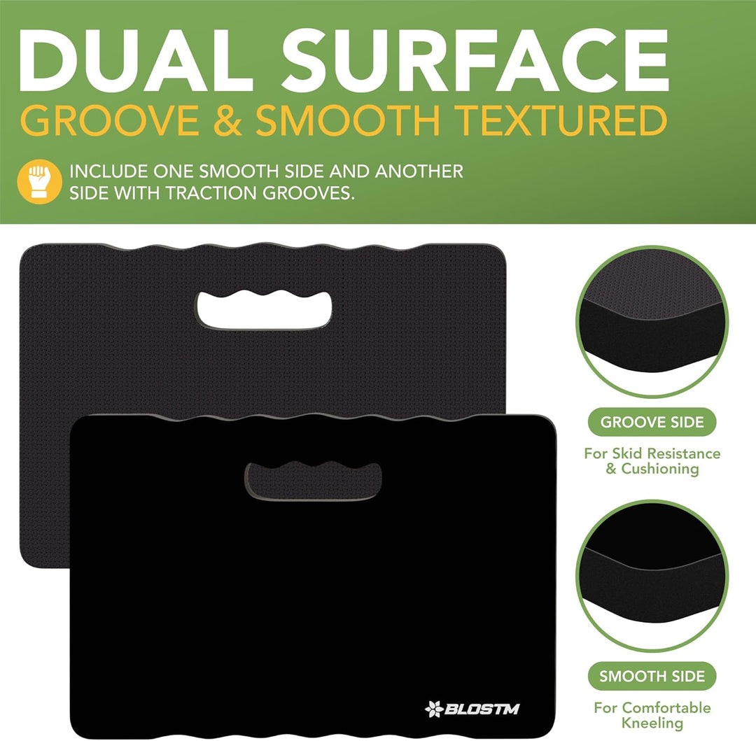 BLOSTM Extra Dicker Garten Kniekissen - Grosser Schwarzer Schaumstoff-Kniebrett, Wasserabweisender K