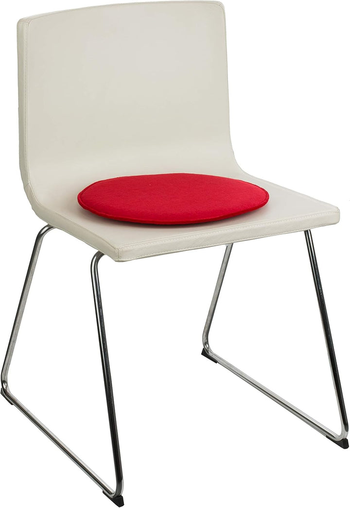 Brandsseller Sitzkissen Filz Eckig 6er Set 35x35x2 cm Stuhlkissen Sitzauflage Gepolstert Rot, Rot