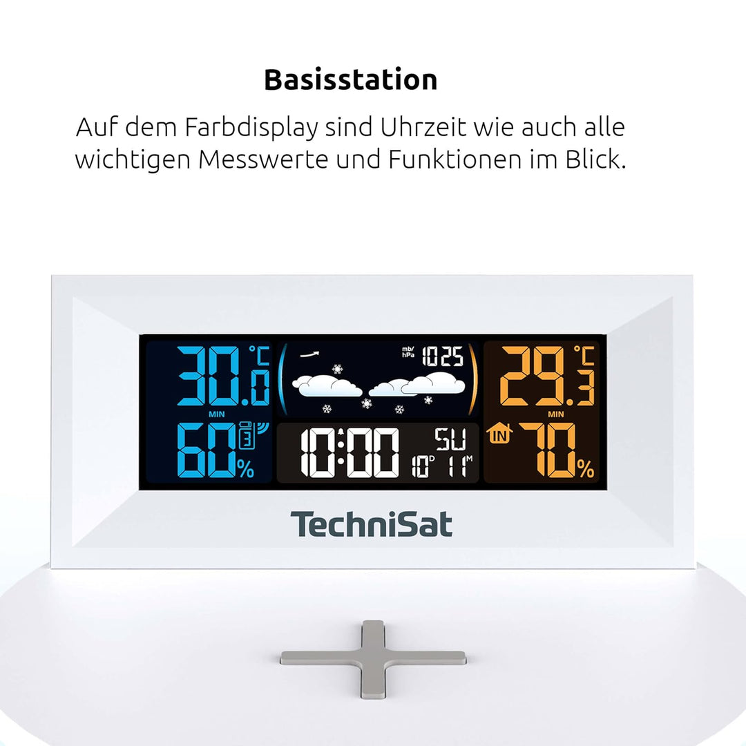 TechniSat IMETEO Q1- Wetterstation mit Aussensensor (Messung von Temperatur, Luftfeuchtigkeit, UV-In
