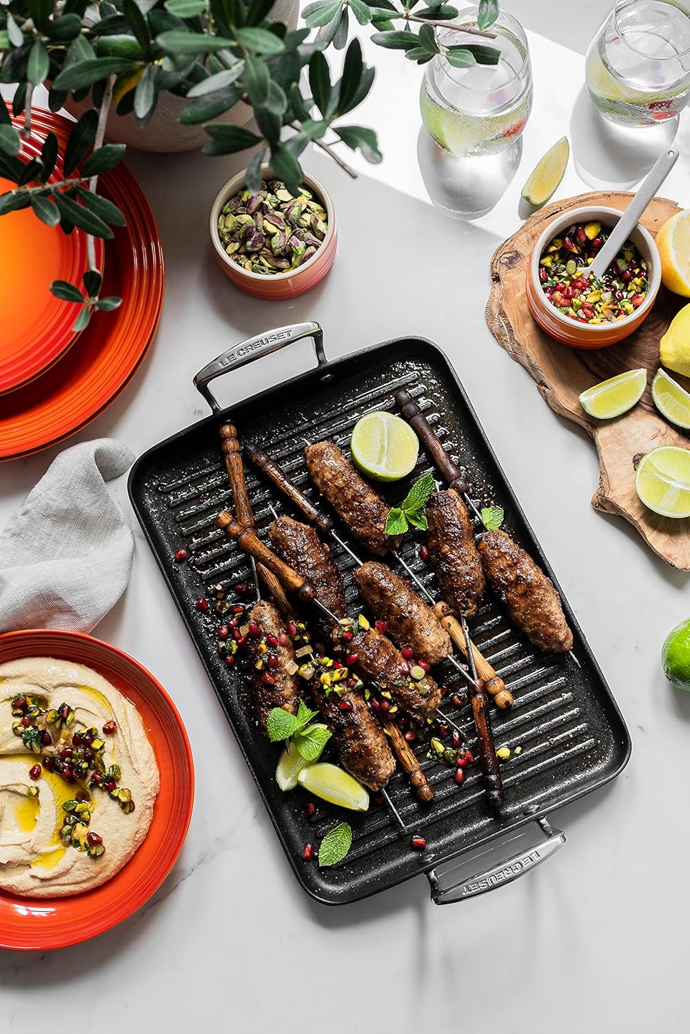 Le Creuset Aluminium-Antihaft Grillplatte mit Rillen, 35 cm, Für alle Herdarten inkl. Induktion geei