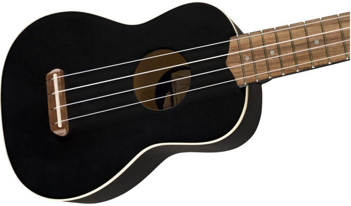 Fender Venedig Sopran-Ukulele, Schwarz Schwarz Venice Soprano, Schwarz Venice Soprano