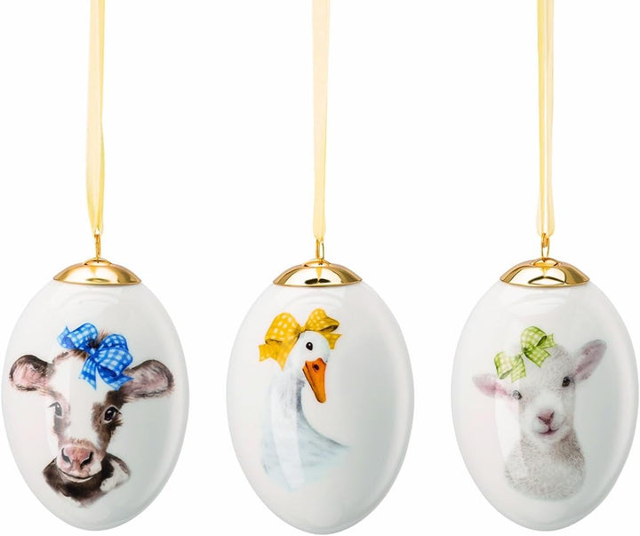 Hutschenreuther Geschenkserie Farm Life Set 3 Porzellan-Eier Osterdekoration Limitierte Geschenkseri