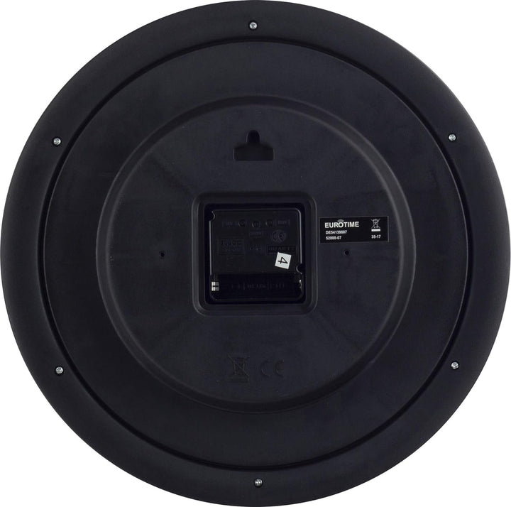 Eurotime Funkwanduhr, 30 cm, Grün, Kunststoffgehäuse, gewölbtes Echtglas, automatische Zeitein- und