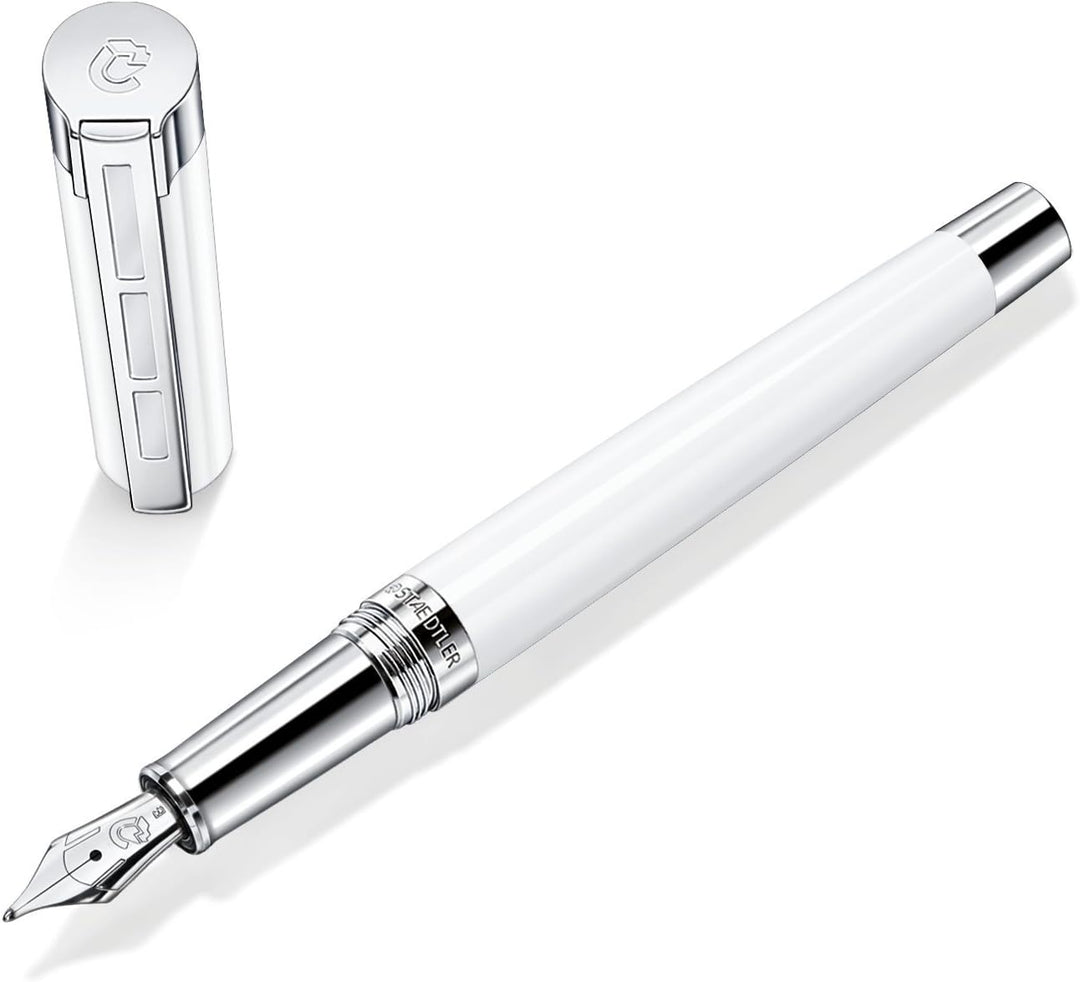 STAEDTLER Initium Resina Füllhalter, weisses Edelharz, EF, Made in Germany, mit edler Geschenkverpac