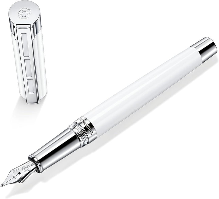 STAEDTLER Initium Resina Füllhalter, weisses Edelharz, EF, Made in Germany, mit edler Geschenkverpac