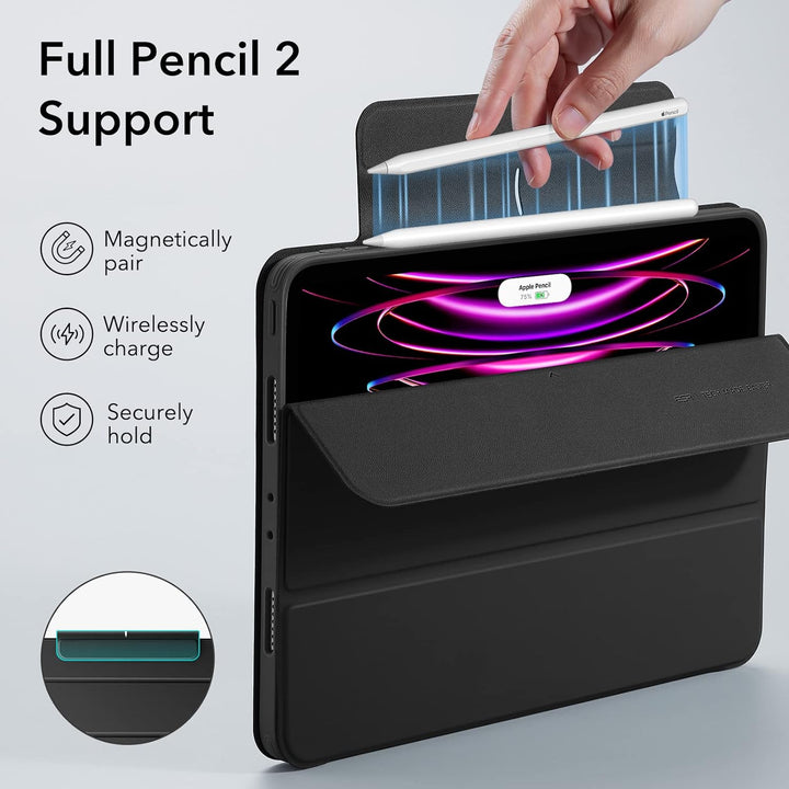 ESR Hybrid Hülle Kompatibel mit iPad Pro 12.9 Zoll (2022/2021), iPad Pro 12.9 Hülle mit Pencil Halte