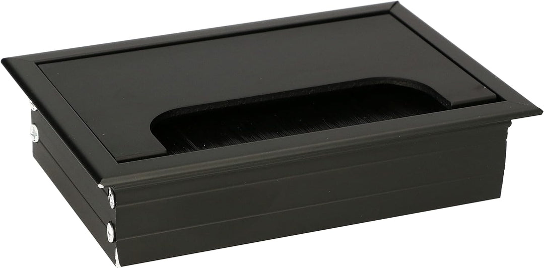 KOTARBAU® 2er Set Aluminium Kabeldurchführung 120x80 mm für Möbel Schwarz Kabeldose Kabeldurchlass E