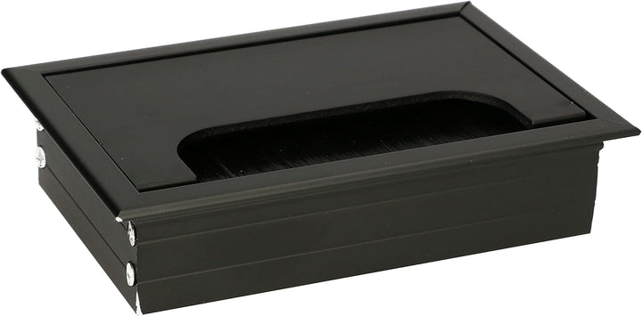 KOTARBAU® 2er Set Aluminium Kabeldurchführung 120x80 mm für Möbel Schwarz Kabeldose Kabeldurchlass E