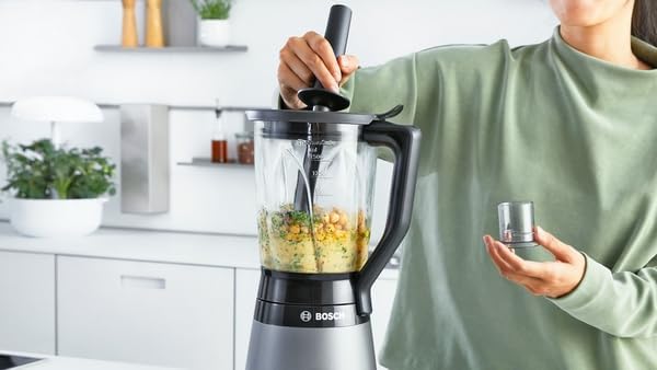 Bosch Standmixer VitaPower Serie 4 MMB6174S, hochwertige Edelstahl-Klingen, 1,5l Glasbehälter, 0,6l