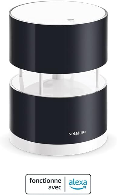 Netatmo Windmesser für Netatmo-Wetterstation, schwarz & Halterung für Regenmesser und Windmesser, sc