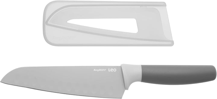 BergHOFF Leo Santokumesser mit Antihaftbeschichtung aus Keramik, mit weichem Griff, 17 cm, Edelstahl