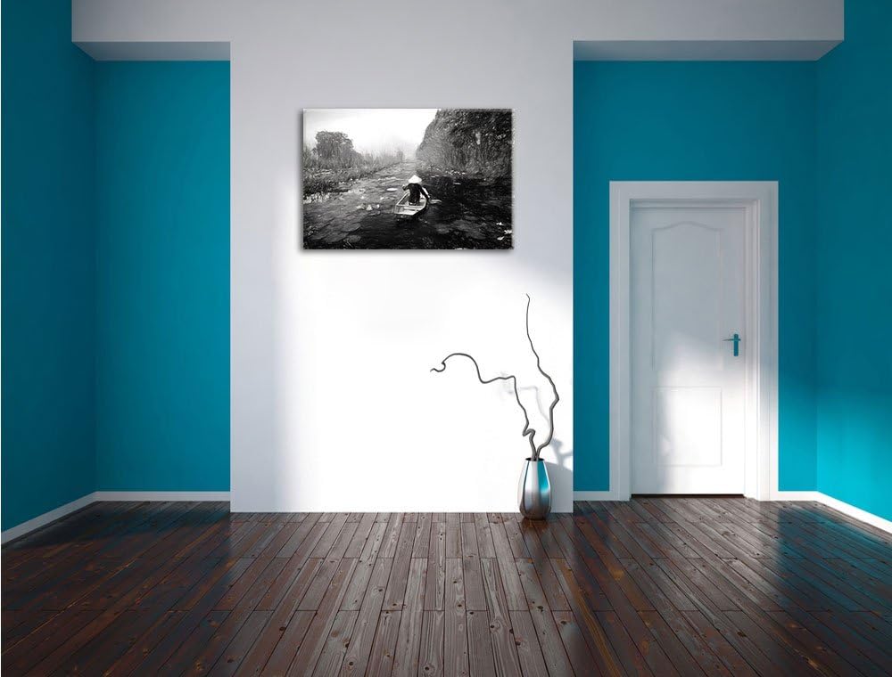 Pixxprint Yen-Stream Vietnam als Leinwandbild/Grösse: 100x70 / Wandbild/Kunstdruck/fertig bespannt,