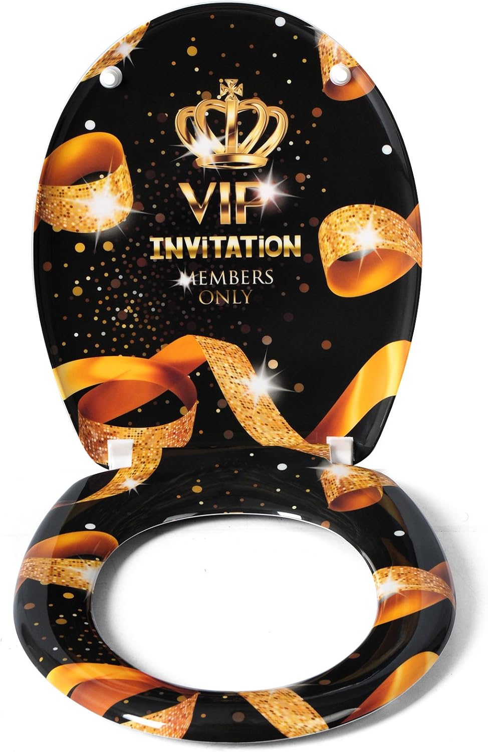 WOLTU WC Sitz mit Absenkautomatik,Toilettensitz Motiv,Toilettendeckel aus Duroplast,Stable Klodeckel