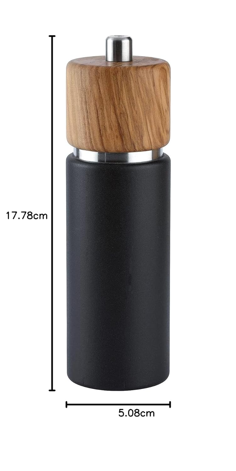 Zassenhaus Salzmühle Hannover aus Olivenholz und Gusseisen in der Farbe Natur-Schwarz, Höhe: 18cm, 0