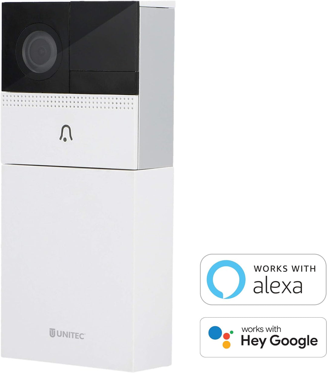 UNITEC WIFI Video-Türsprechanlage mit Smartphone App, Akku oder Festverdrahtung, mit WLAN Full HD Ka