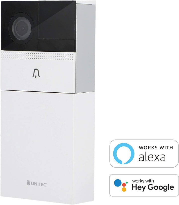 UNITEC WIFI Video-Türsprechanlage mit Smartphone App, Akku oder Festverdrahtung, mit WLAN Full HD Ka