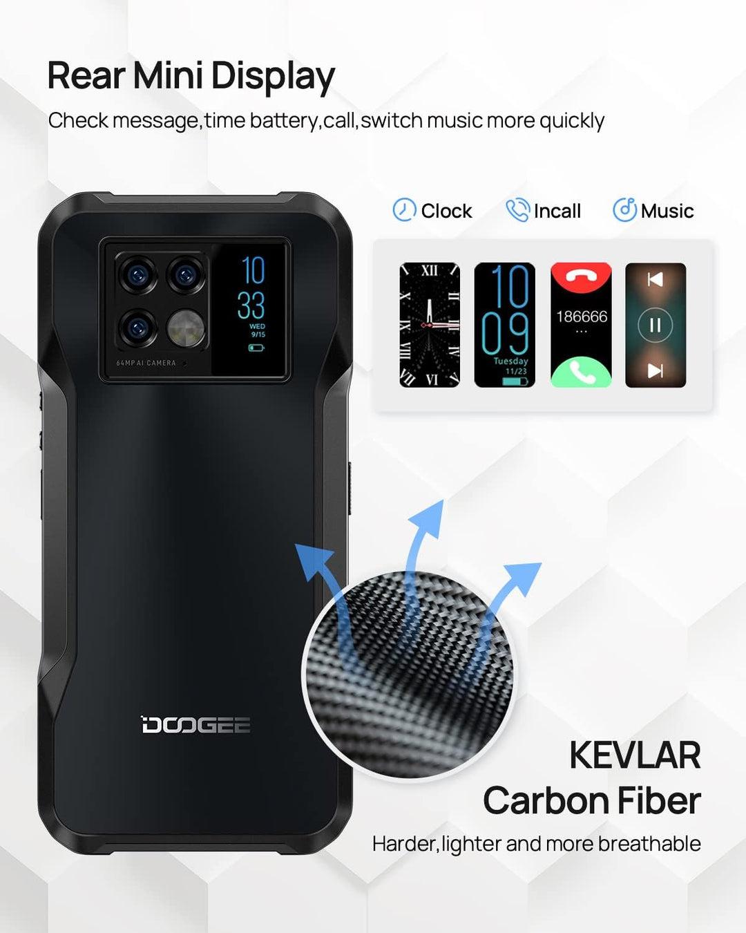 DOOGEE V20 Dual 5G Outdoor Smartphone, 6.43 Zoll 2K AMOLED Outdoor Handy, 8GB+256GB,64 MP Triple-Kam