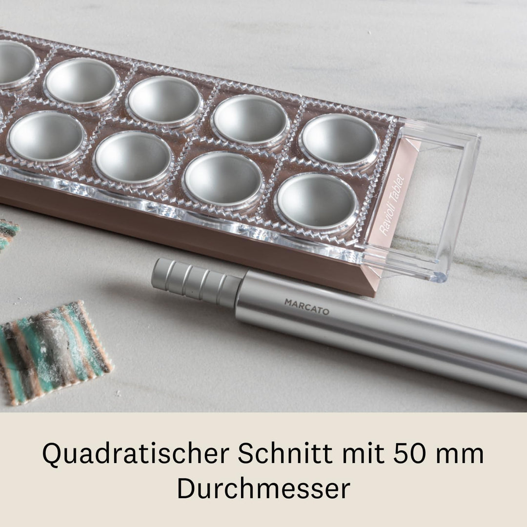 MARCATO Ravioli Tablet. Form für Ravioli Powder Rosa. Eloxiertes Aluminium. 20 x 10 x 2 cm. Einfache