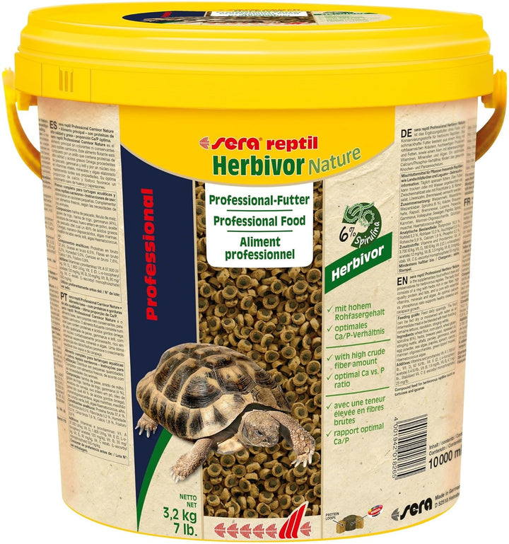 sera reptil Professional Herbivor Nature | 10 L (3,2 kg) für Landschildkröten & Leguane | Ohne Farb-