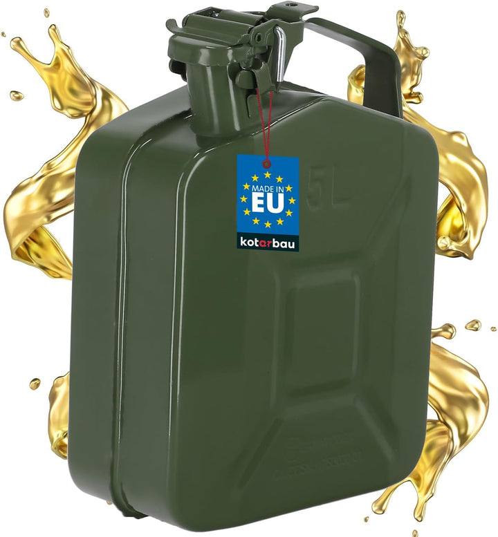 KOTARBAU® Metall Benzinkanister 5L für Kraftstoffe Benzin Aufbewahren von Flüssigkeiten, 5L