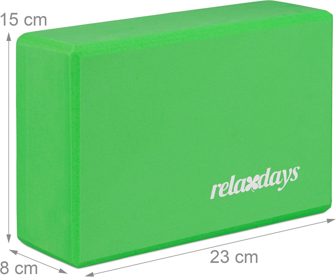 Relaxdays 10 x Yogablock, Yoga-Klötze für Yoga-Übungen, Hartschaum, rutschfest, Yoga-Würfel, HxBxT: