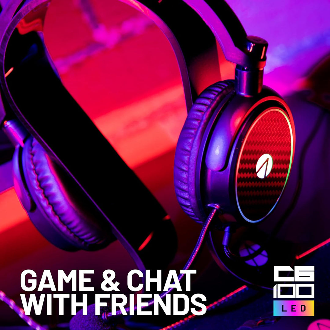 Stealth C6-100 LED Over Ear Gaming Headset PS4/PS5, Xbox, Nintendo Switch, PC mit flexiblem Mikrofon