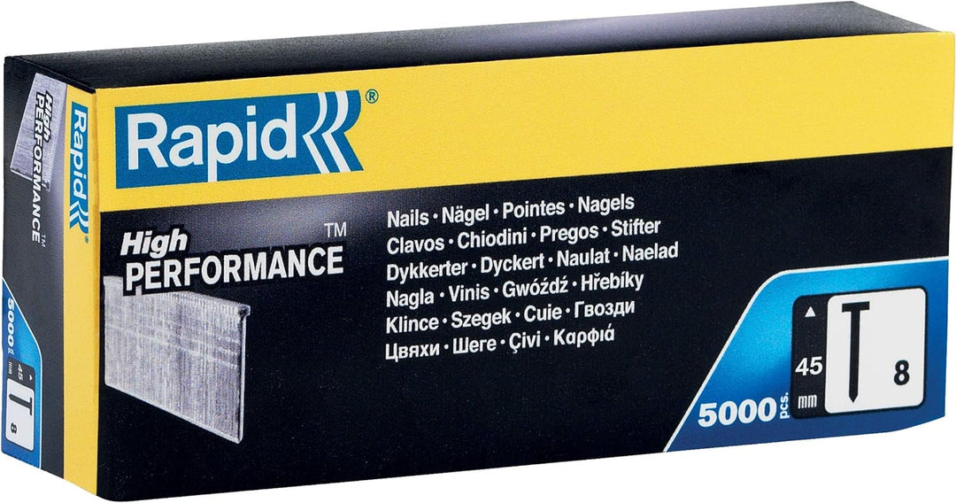 Rapid Nägel Typ 8, 45mm Stauchkopfnägel 18Ga, 5.000 Stk. Grosspackung, für tacker, druckluftnagler u