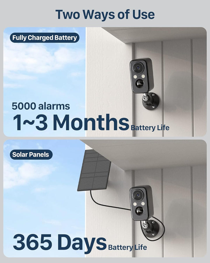 IHOXTX Überwachungskamera Aussen Akku Solar: Kamera Überwachung Aussen WLAN mit Bunte Nachtsicht PIR