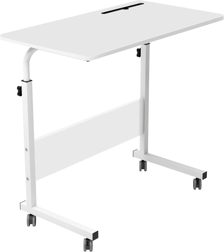 soges Computertisch Laptoptisch höhenverstellbar PC-Tisch mit Rollen, Oberfläche mit Einschnitt als