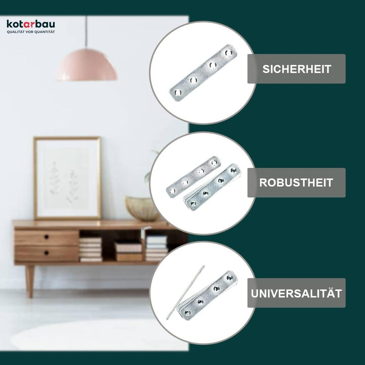 KOTARBAU Lochplatten 97 x 20 mm Verzinkt Silber Flachverbinder Holzverbinder Innen – Aussenbereich L