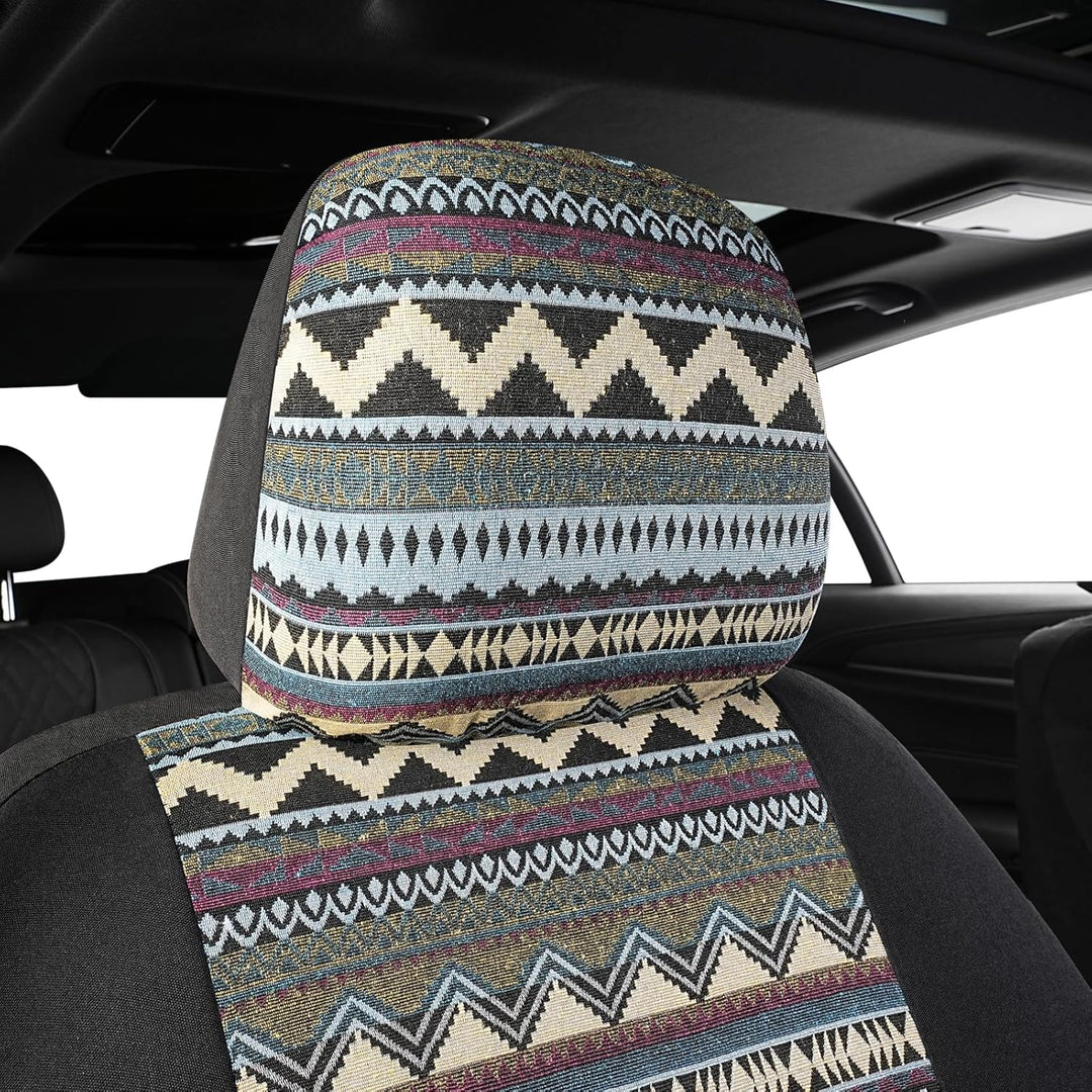 SOBONITO Auto-Sitzbezüge Vordersitze Universal,Bohème-Stil,Auto-Sitzschoner,Auto-Schonbezüge,Schwere