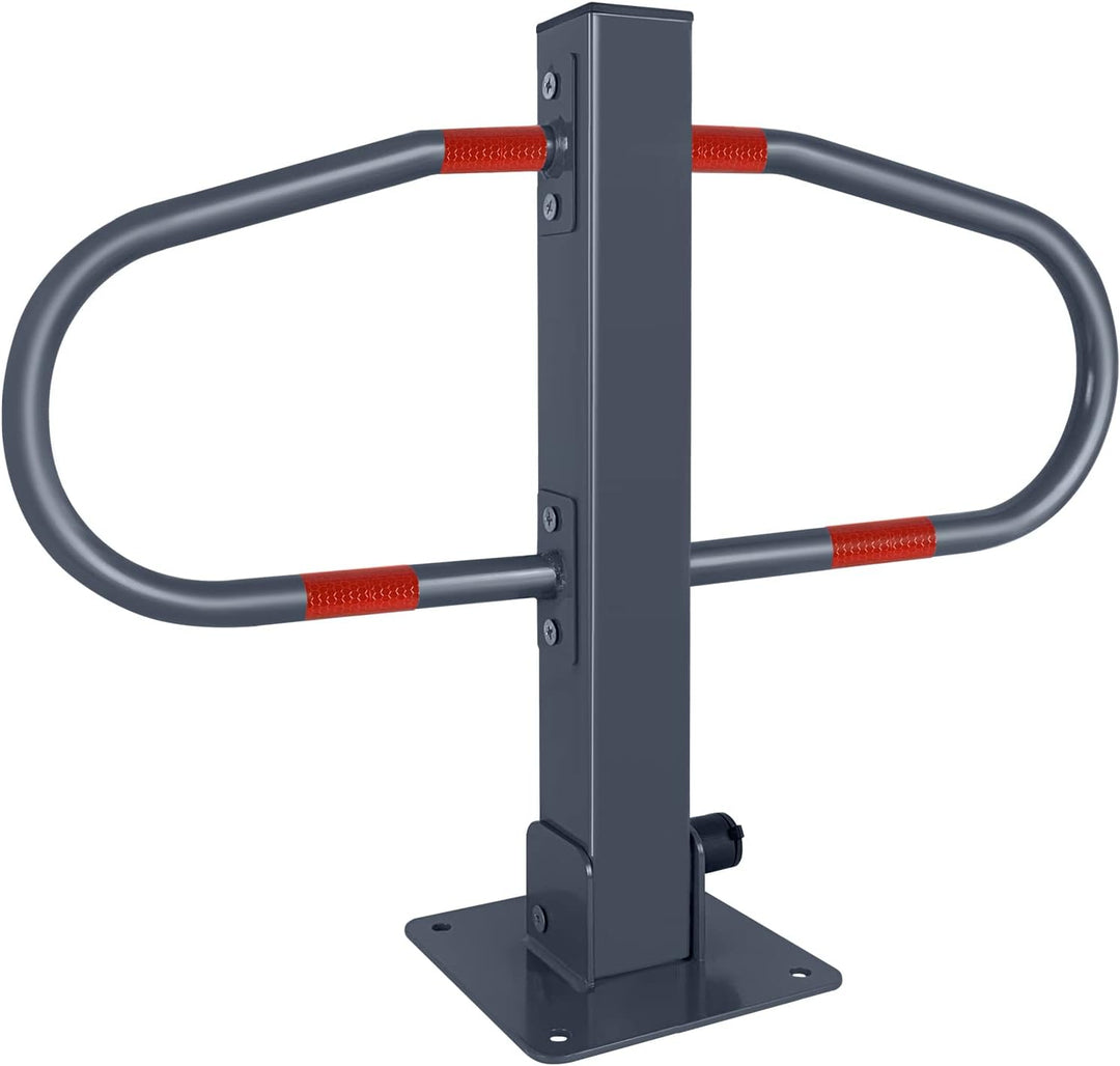 NAIZY Parkpfosten klappbar Parkplatzsperre mit 3 Schlüssel & Reflektierende Aufkleber Parkbügel 73x5