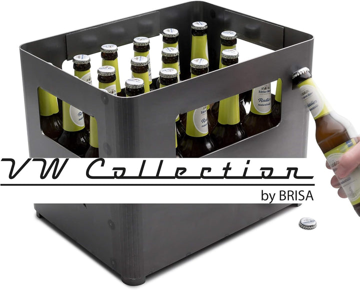 BRISA VW Collection - Volkswagen Feuer-Korb-Grill-Schale aus Cortenstahl in Getränkekistenform Multi