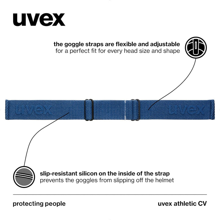 Uvex Unisex Athletic Cv Skibrille (1er Pack) Einheitsgrösse navy matt/orange-green, Einheitsgrösse n