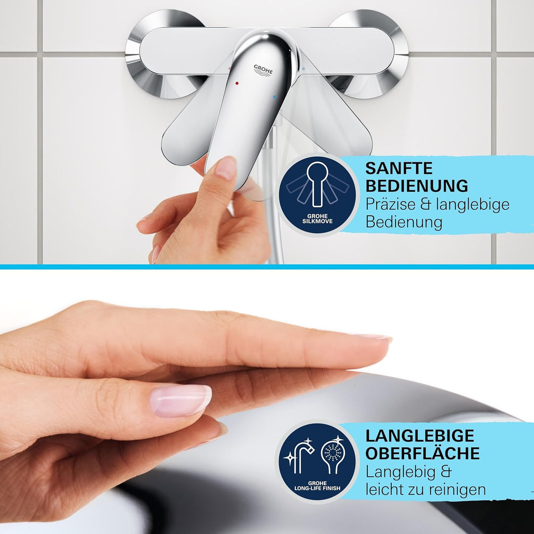 GROHE Start - Einhand-Wannenarmatur (DN 15, Wandmontage, langlebige Oberfläche), chrom, 24206002 Wan