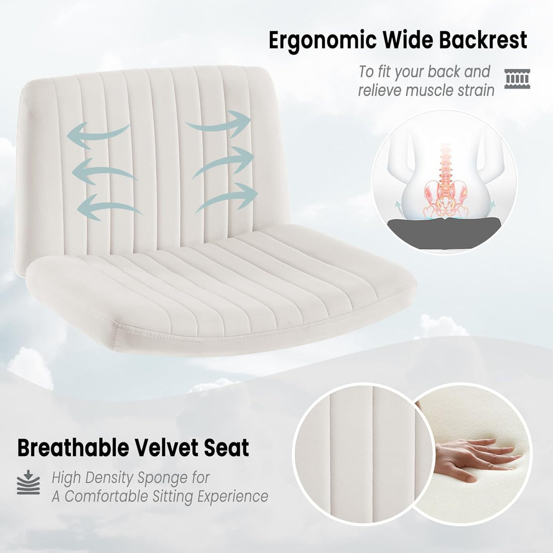 WOLTU Relaxsessel ohne Armlehne, Bürostuhl, Schreibtischstuhl Drehstuhl, Ergonomischer Stuhl, Samt S