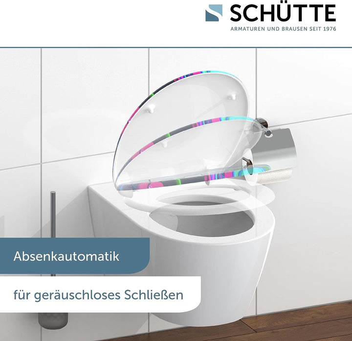 Schütte WC-Sitz NEON PAINT mit Absenkautomatik, Toilettendeckel passend für alle handelsüblichen WC-