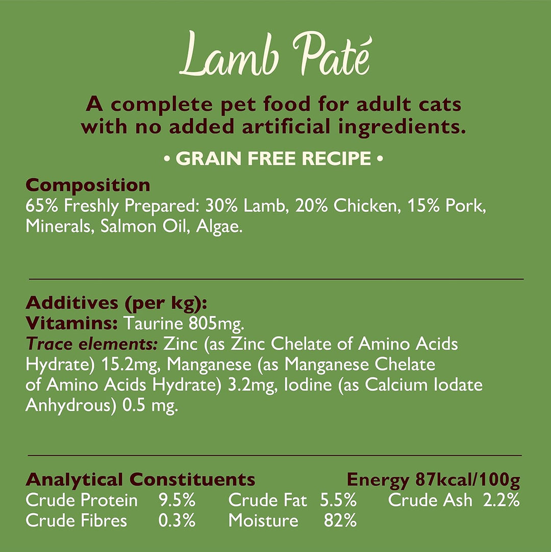 Lily’s Kitchen Premium Nass Katzenfutter für ausgewachsene Katzen 19 Schalen (19 x 85g) Lammfleisch-