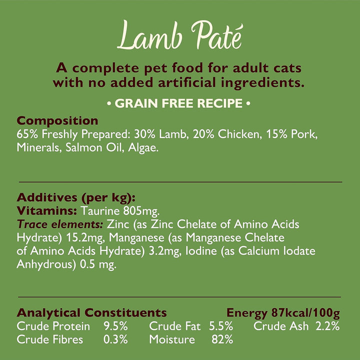 Lily’s Kitchen Premium Nass Katzenfutter für ausgewachsene Katzen 19 Schalen (19 x 85g) Lammfleisch-
