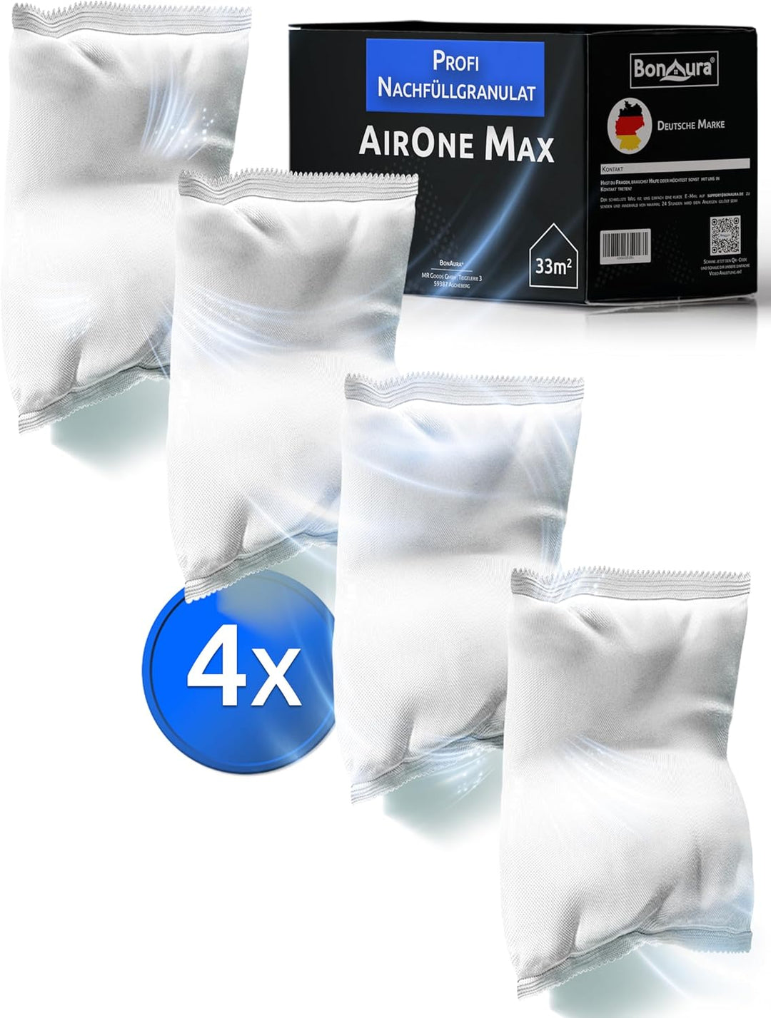 BonAura® AirOne Max Luftentfeuchter ohne Strom bis 33m² I 360° Belüftung I Raumentfeuchter mit Ausgi