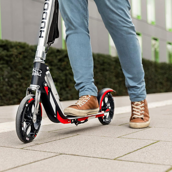 HUDORA BigWheel 205 Scooter - Stabiler Aluminium-Roller - Höhenjustierbarer & zusammenklappbarer Cit