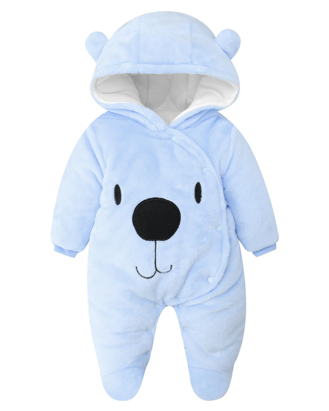 Baby Overall Winter mit Kapuze Baby Schneeanzug Flanell Strampler Winter Spieler Spielanzug mit Füss