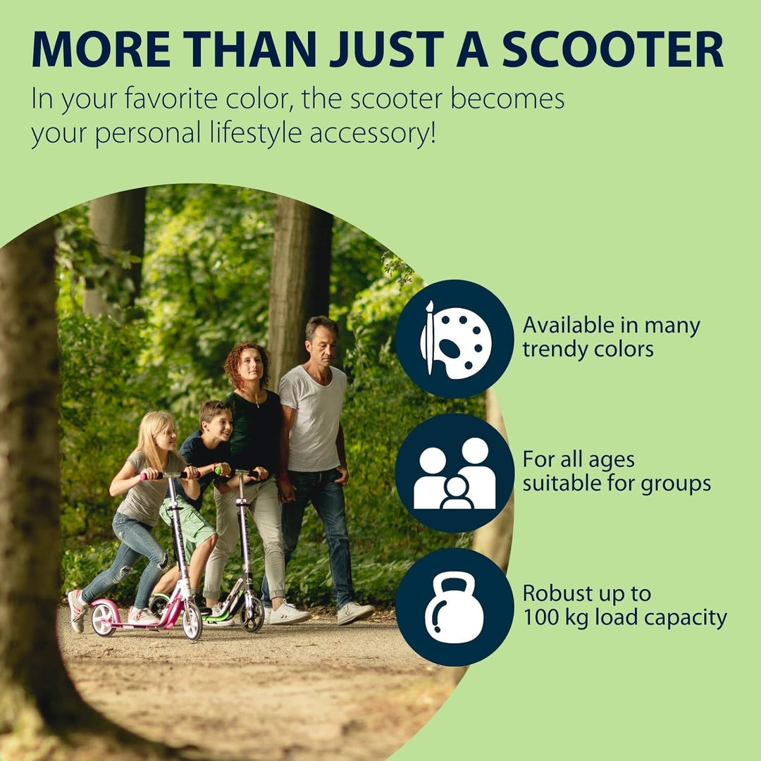 HUDORA BigWheel 205 Scooter - Stabiler Aluminium-Roller - Höhenjustierbarer & zusammenklappbarer Cit